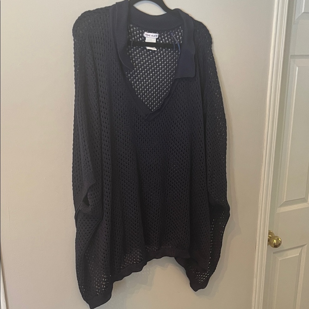Anne Klein Deep Blue V-Neck Sweater